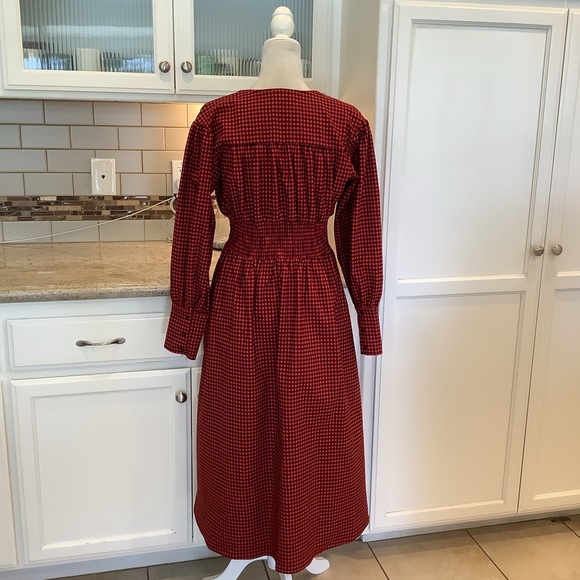 First Love Plaid Check Midi/Maxi Dress Size Small Red & Black - Picture 5 of 10